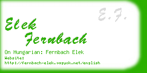 elek fernbach business card